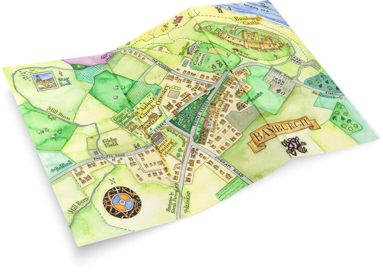 An artistic map of Bamburgh