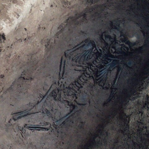 A skeleton in the bowl hole graveyard
